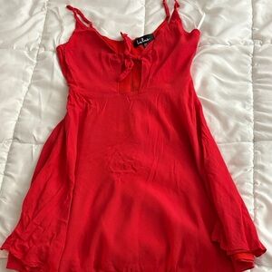 Lulu's Vibrant Red Sleeveless Dress